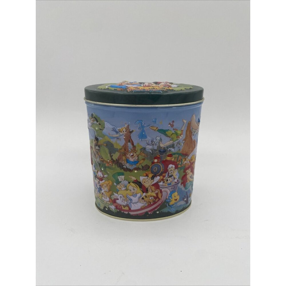 Metal Tin Walt Disney World Magic Kingdom chocolate crispie gems Vintage tin box